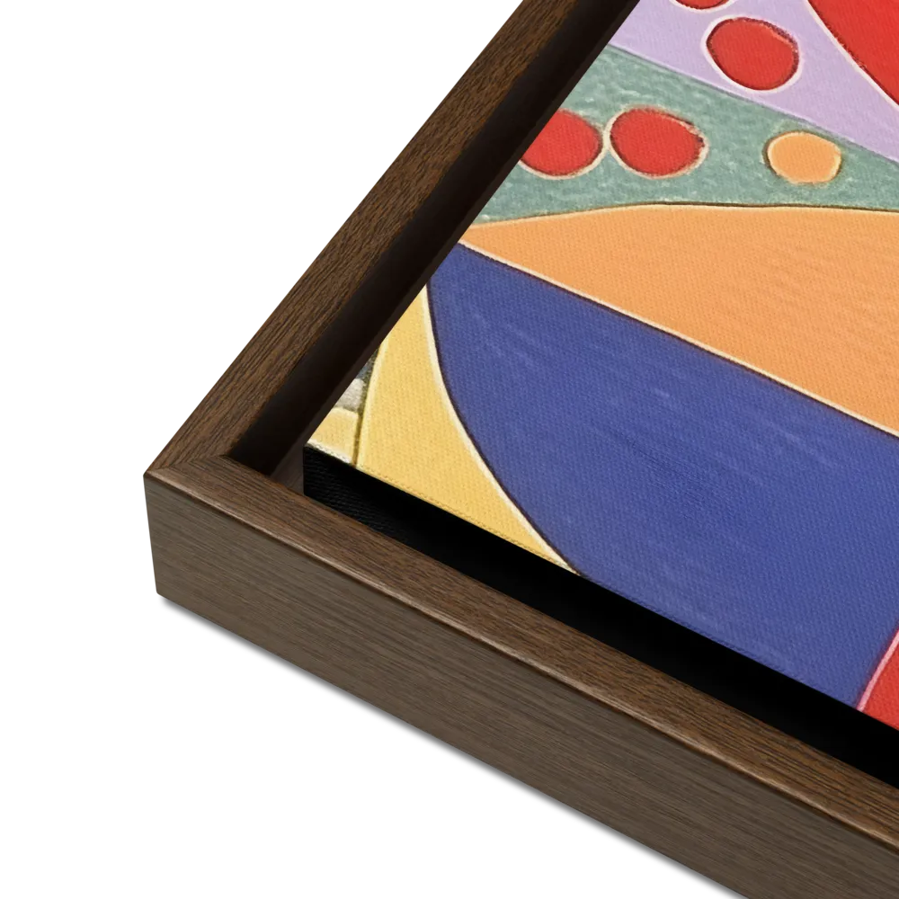 Dynamic Mosaic Symmetry | Canvas with Brown Frame | 16″×16″