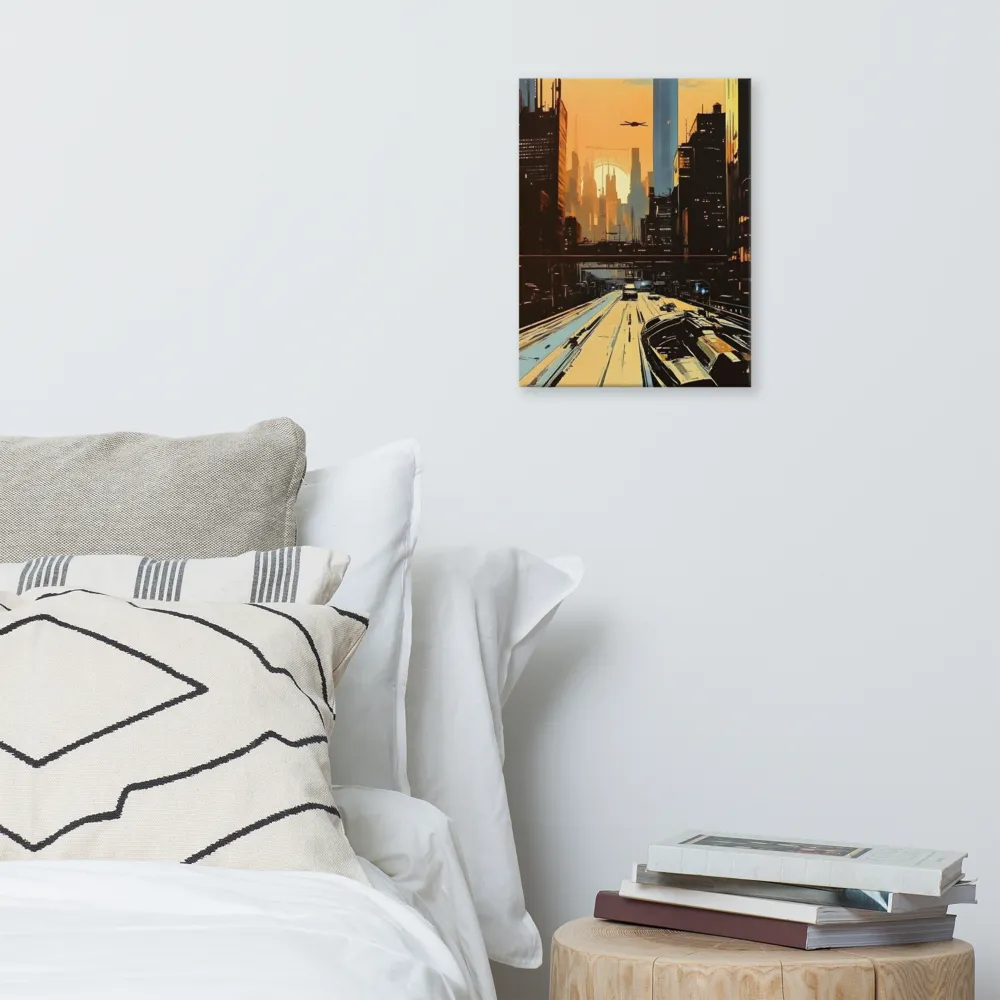Metro Nexus: A Futuristic Cityscape | Canvas | 12″×16″