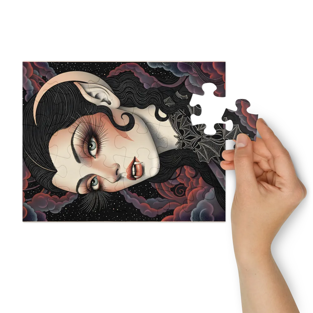 Moonlit Vampiress 
 Jigsaw Puzzle in Tin Box