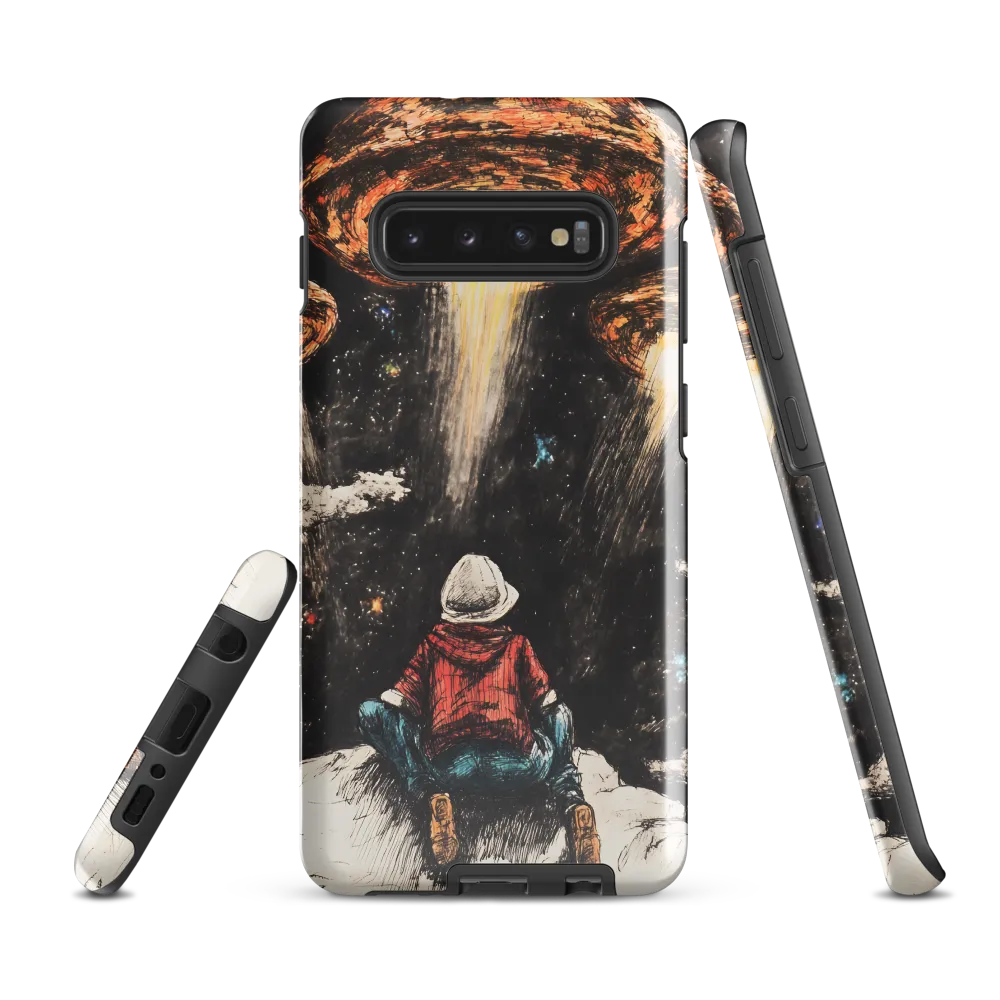 Gazing into the Unknown: A Child's Wonder in Space | Phone Case |  S10 Plus | Tough Case | Glossy