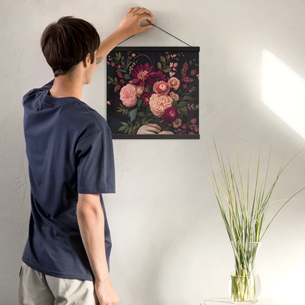 Botanical Elegance | Poster With Black Wood Hanger | 16″×16″
