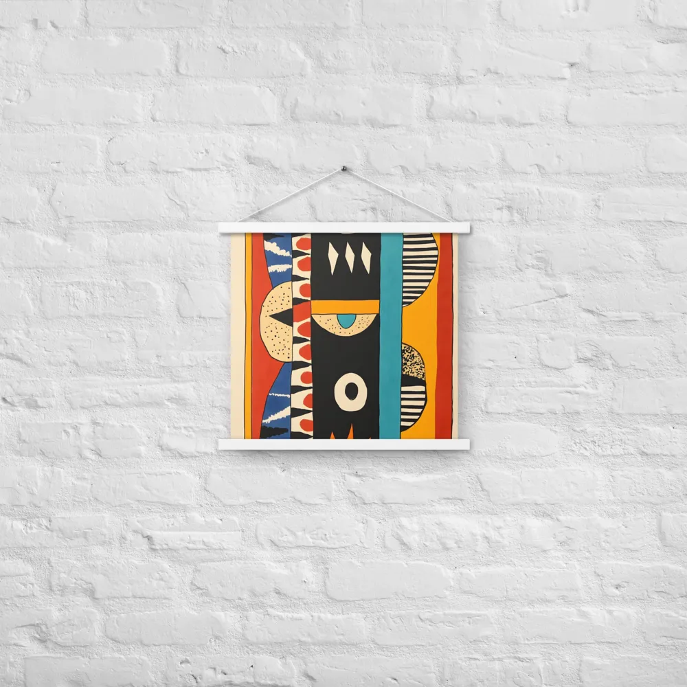 Playful Geometry: A Modern Abstract Exploration | Poster With White Wood Hanger | 18″×18″