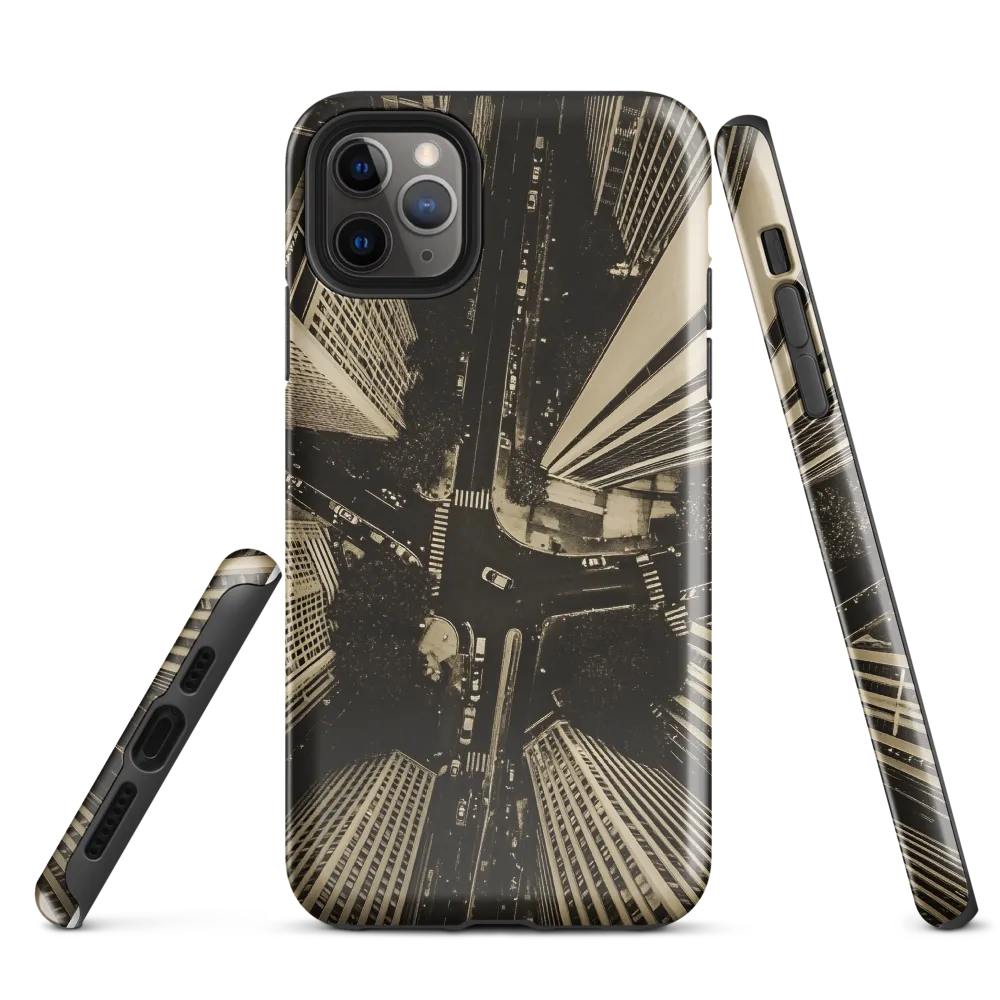 Urban Symphony: Aerial Perspective of City Life | Phone Case |  11 Pro Max | Tough Case | Glossy