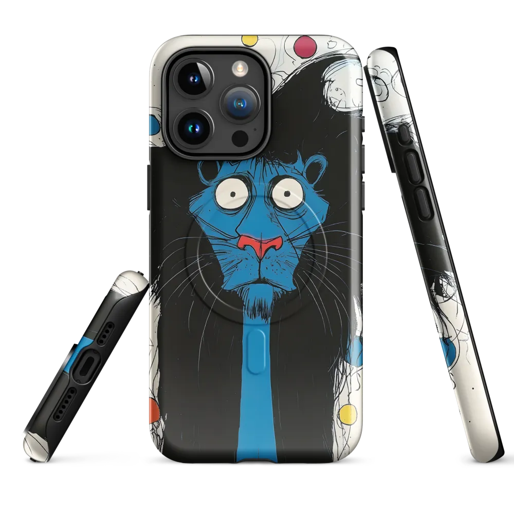 Whimsical Blue Lion