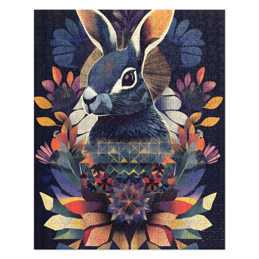 Ethereal Bunny: A Geometric Wonderland | Jigsaw Puzzle | 520 pieces