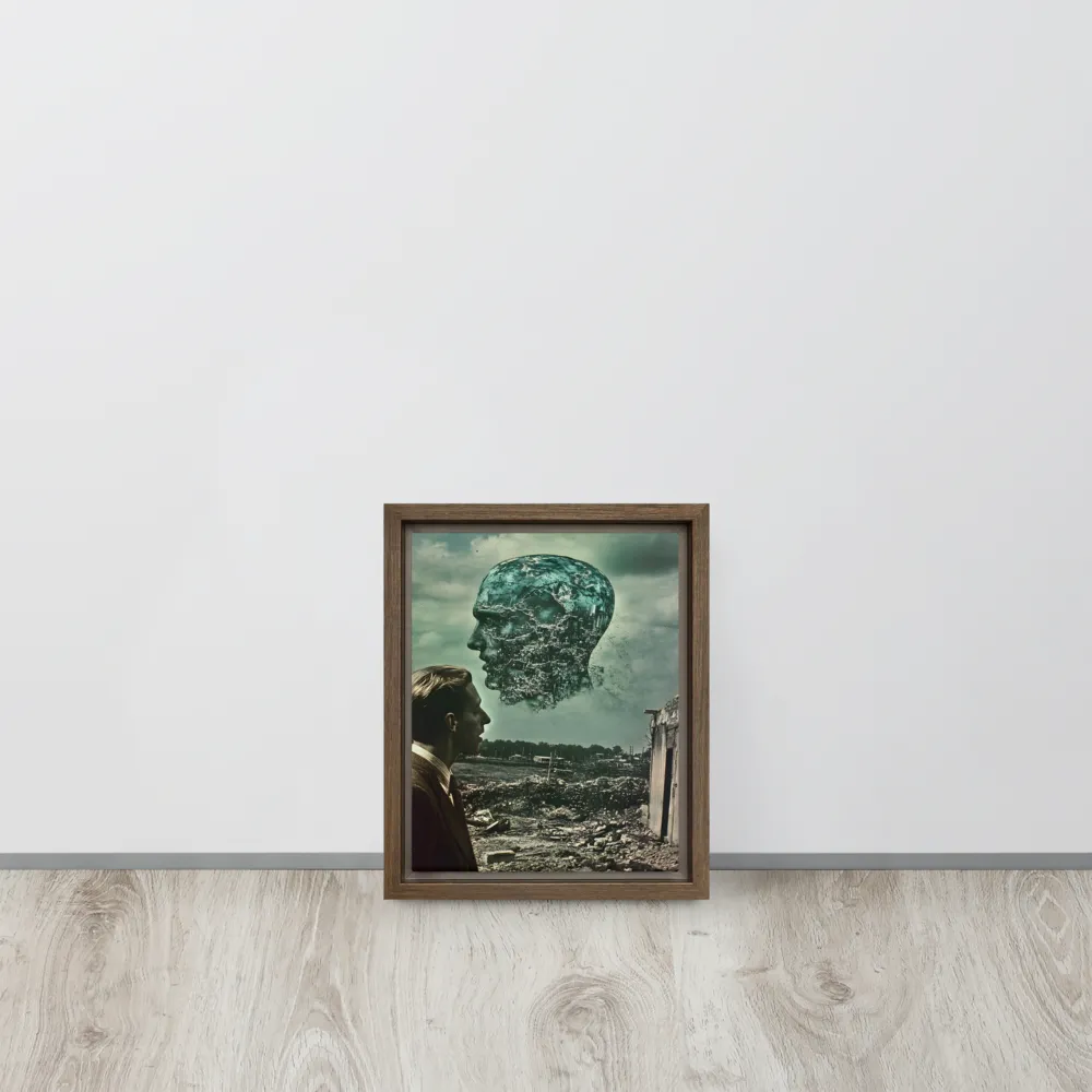 Ethereal Reflections: Identity in a Fragmented World | Canvas with Brown Frame | 8″×10″