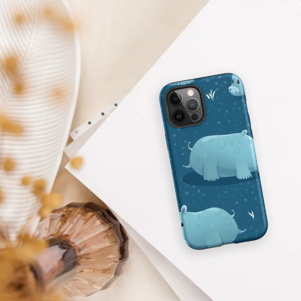 Whimsical Hippo Play | Phone Case |  12 Pro Max | Tough Case | Matte