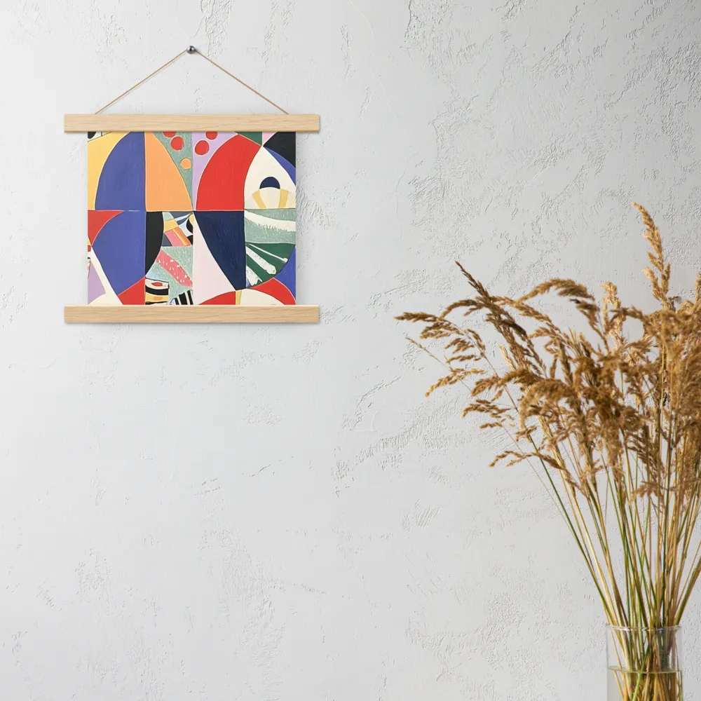 Dynamic Mosaic Symmetry | Poster With Oak Wood Hanger | 10″×10″