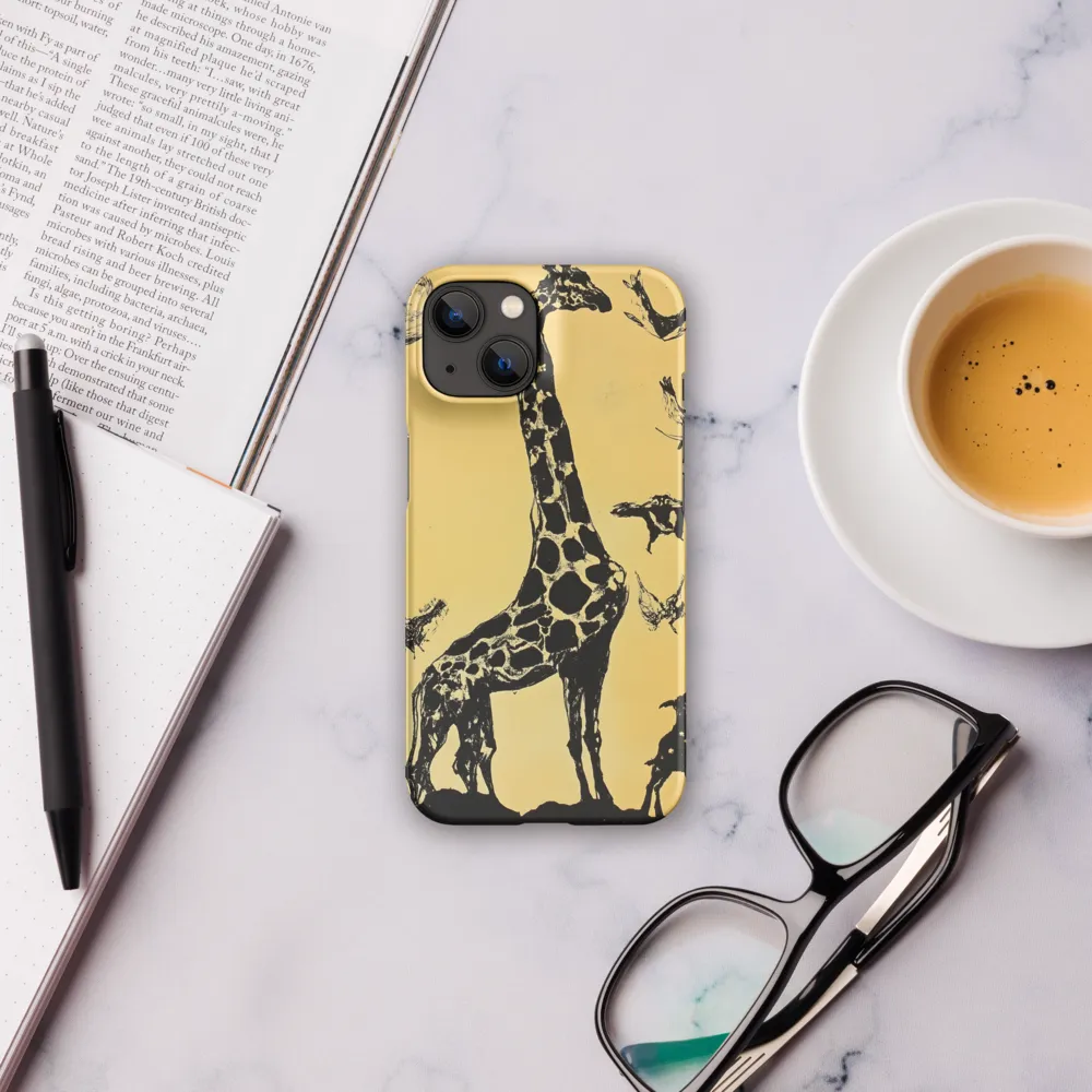 Whimsical Harmony of Giraffe and Birds