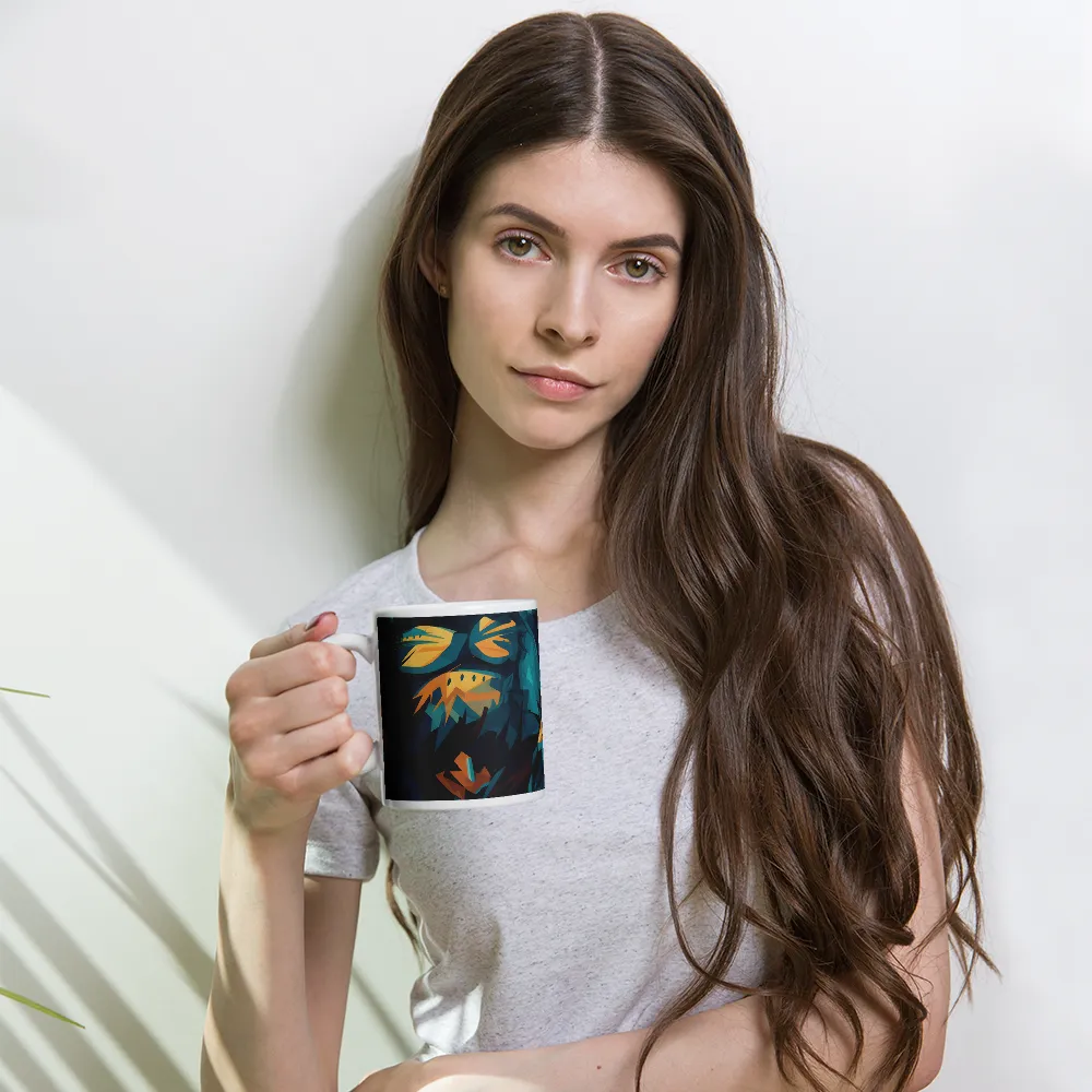 Wild Fusion: The Abstract Wolf | Mug with White inside | 11 oz