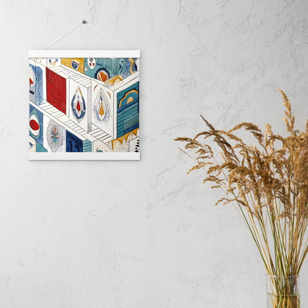 Symphony of Geometric Harmony | Poster With White Wood Hanger | 12″×12″