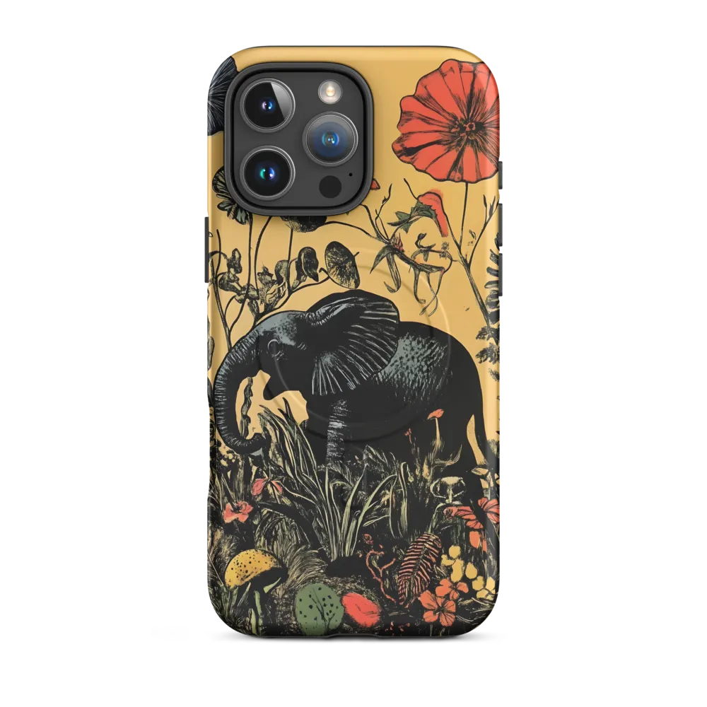 Floral Majesty: The Elephant's Sanctuary | Phone Case |  16 Pro Max | MagSafe® Tough Case | Matte