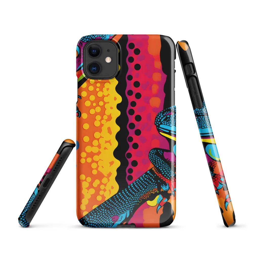Colorful Encounters: The Playful Geckos | Phone Case |  11 | Snap Case | Glossy