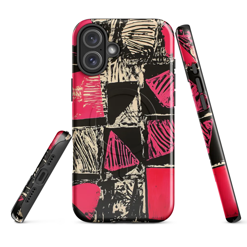 Geometric Symphony in Pink and Black