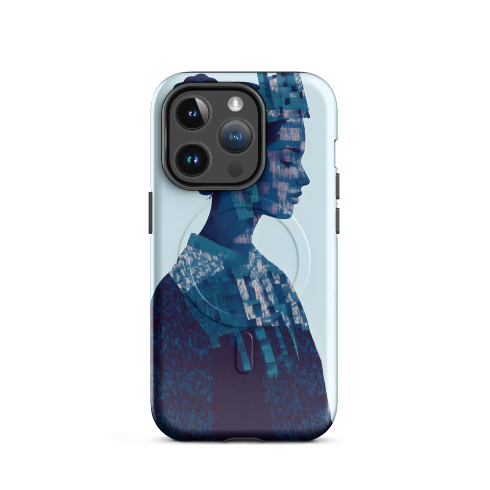 Digital Portrait in Abstract Blue
