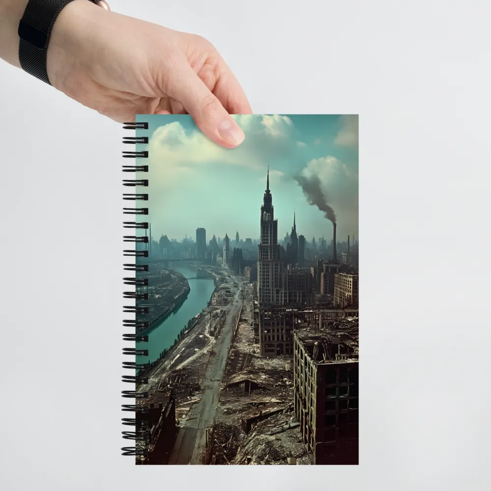 Urban Ruins: A Futuristic Reflection | Spiral Notebook