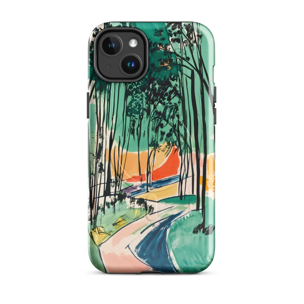 Winding Path Through the Forest | Phone Case |  14 Plus | MagSafe® Tough Case | Glossy