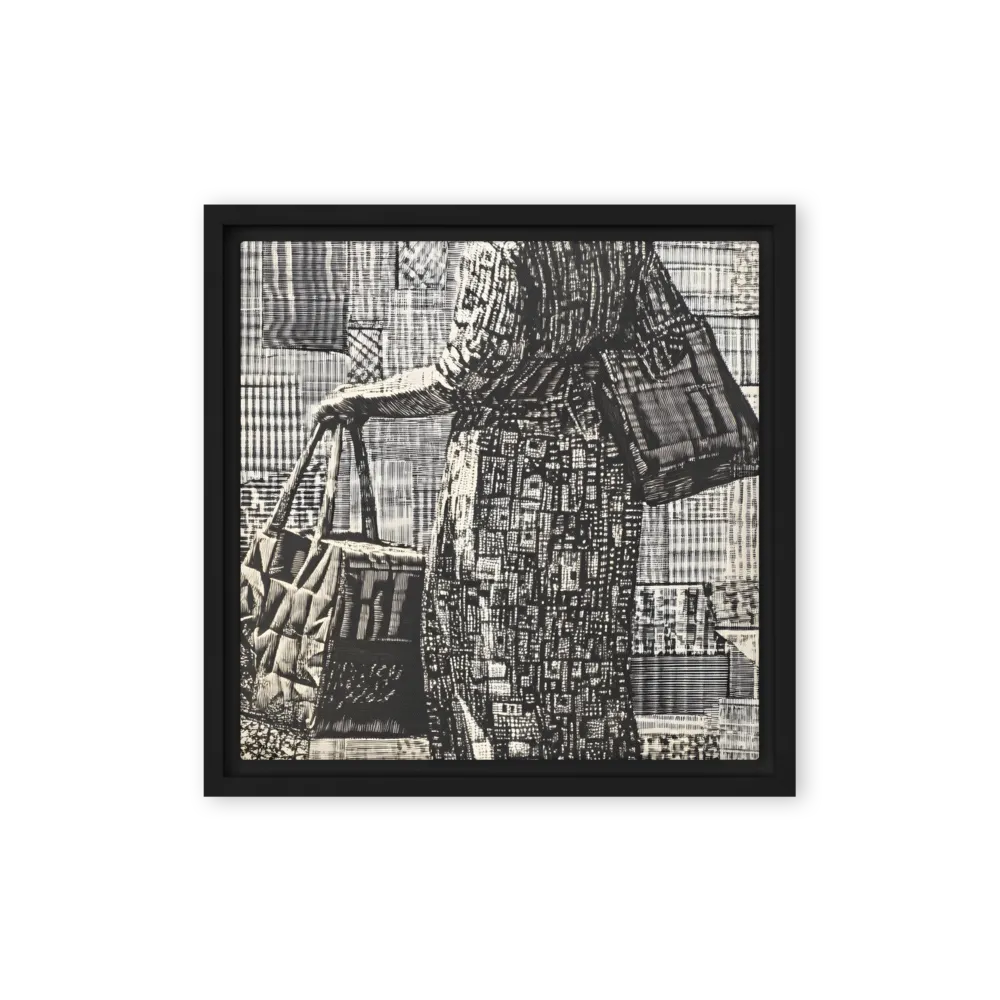 Urban Reflections: A Shopping Narrative | Canvas with Black Frame | 12″×12″