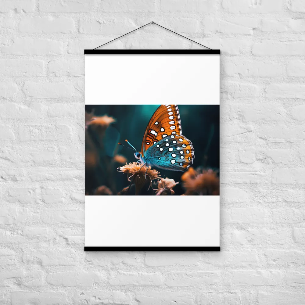 Whispers of Color: The Butterfly's Embrace | Poster With Black Wood Hanger | 24″×36″