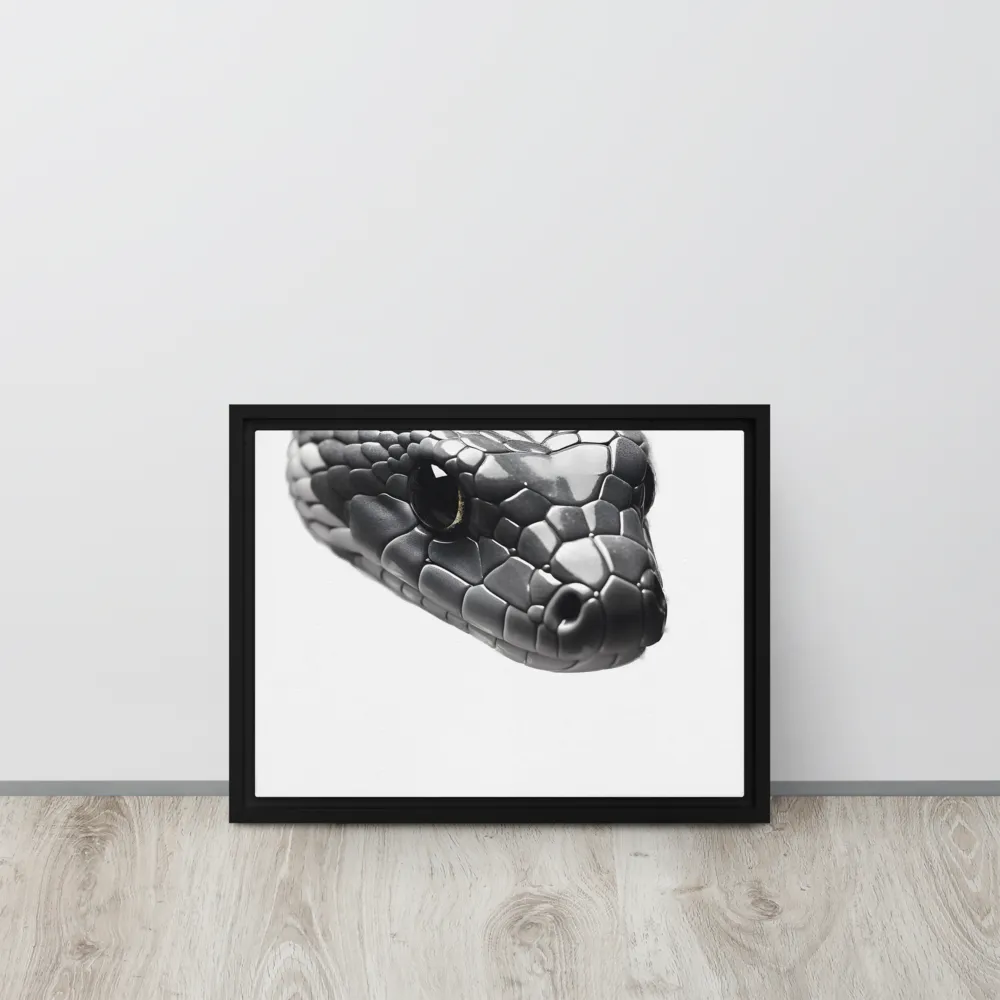 Enigmatic Elegance of the Serpent | Canvas with Black Frame | 12″×16″