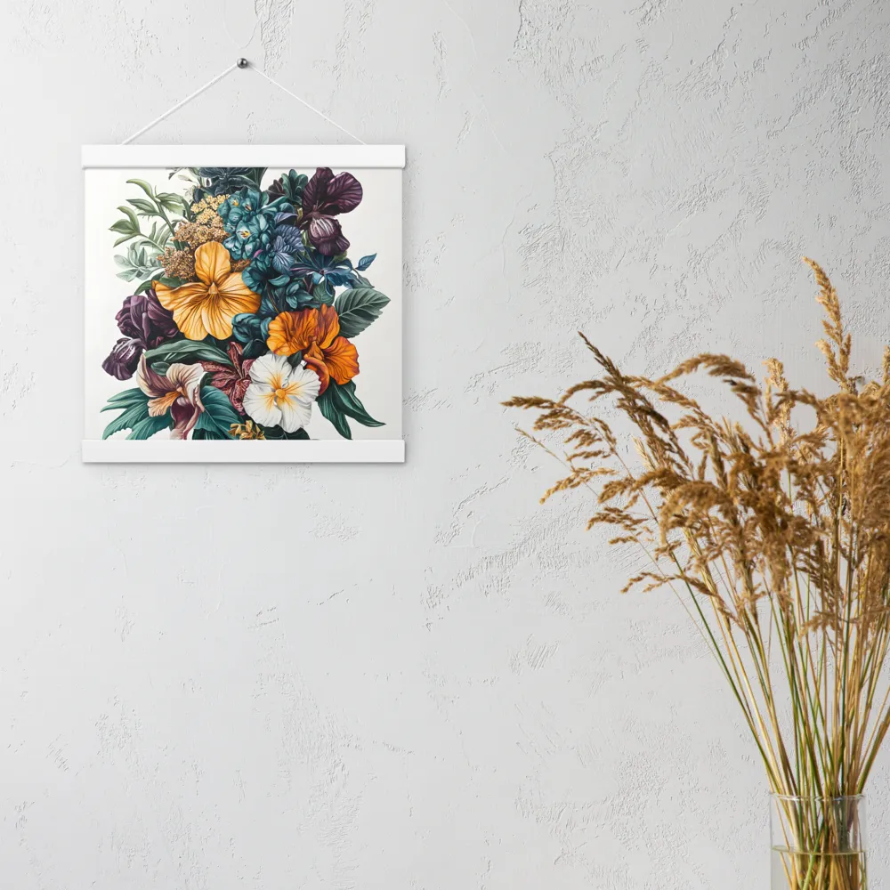 Floral Symphony | Poster With White Wood Hanger | 12″×12″