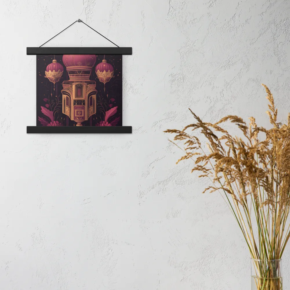 Ornate Harmony: A Digital Floral Architecture | Poster With Black Wood Hanger | 10″×10″