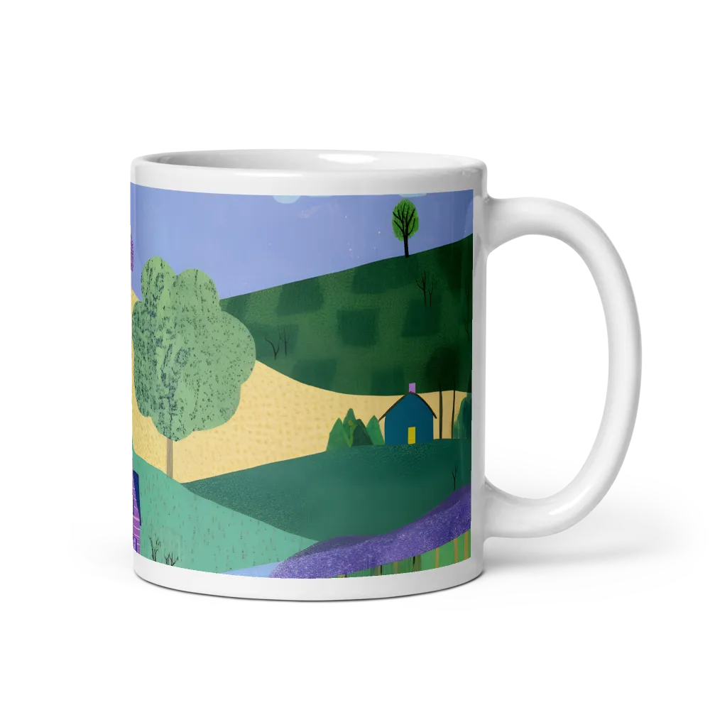 Whimsical Hills and Quaint Homes | Mug with White inside | 11 oz