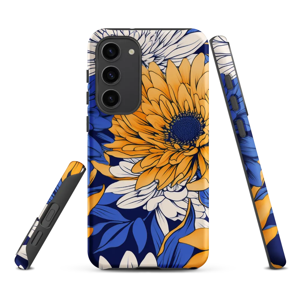 Floral Harmony in Blue and Yellow