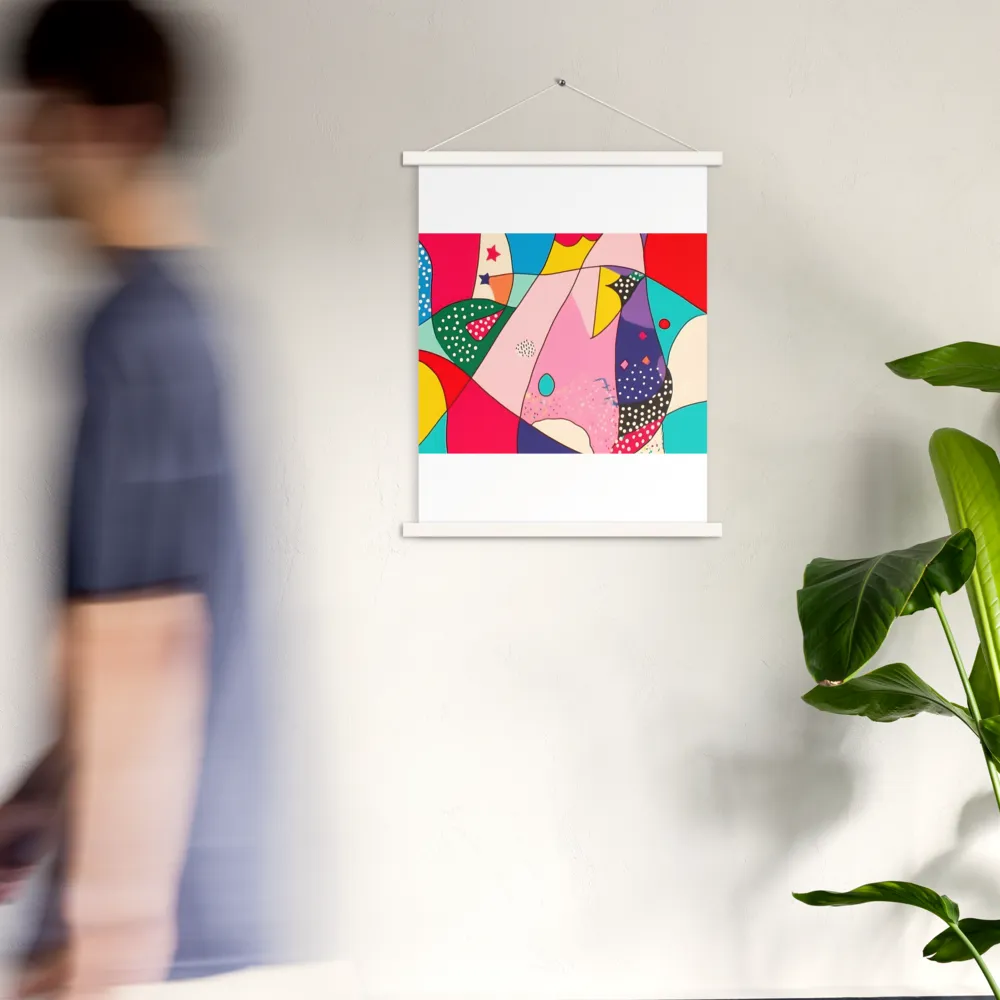 Playful Geometry in Color | Poster With White Wood Hanger | 18″×24″
