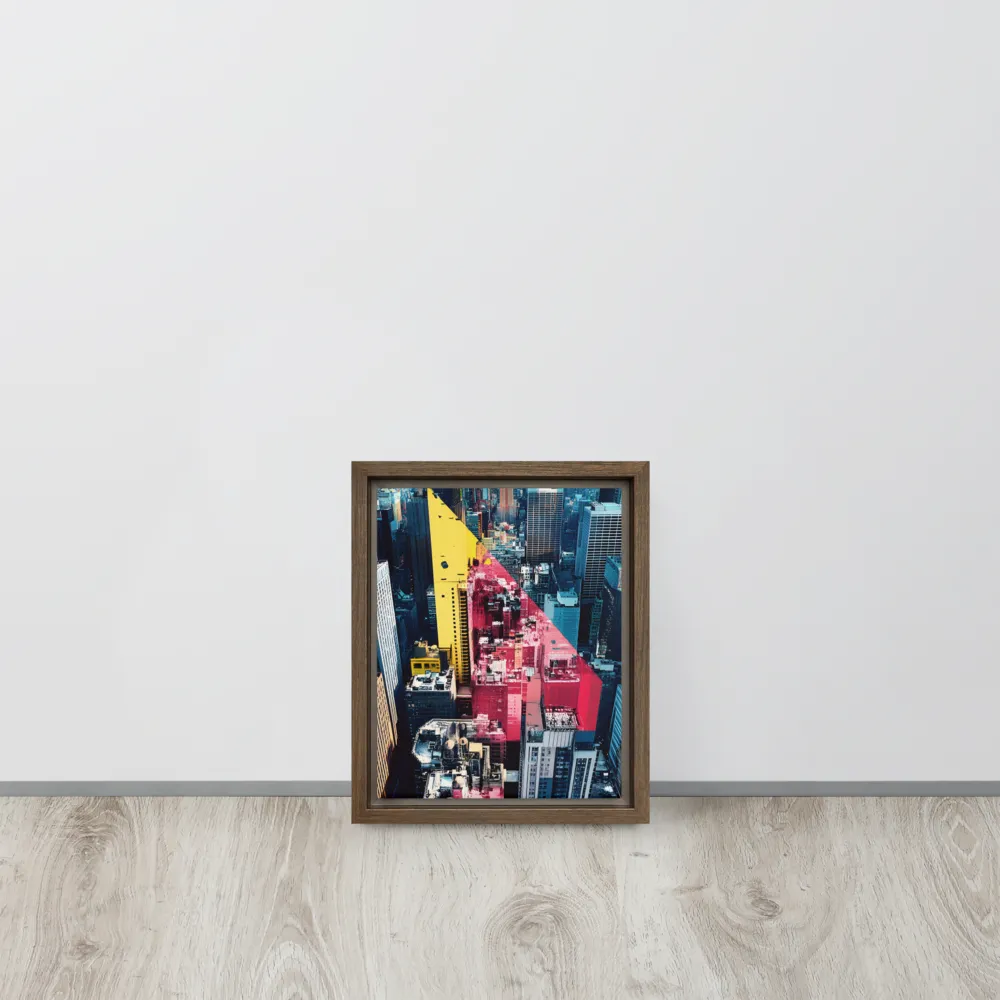 Dynamic Urban Symphony | Canvas with Brown Frame | 8″×10″