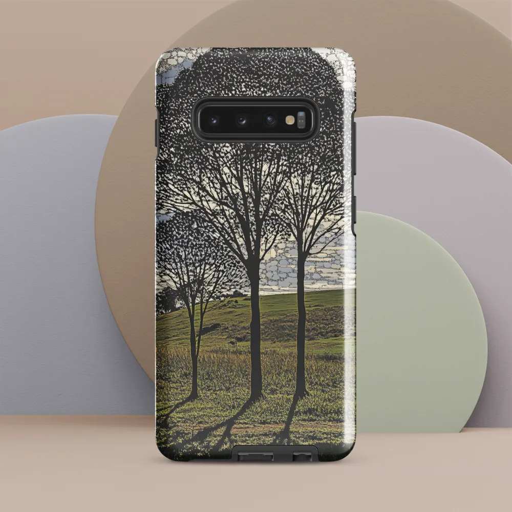 Tranquil Shadows: A Silhouette of Nature | Phone Case |  S10 Plus | Tough Case | Glossy