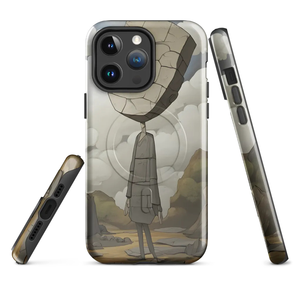 Whimsical Stone Figure in a Rocky Landscape | Phone Case |  14 Pro Max | MagSafe® Tough Case | Glossy
