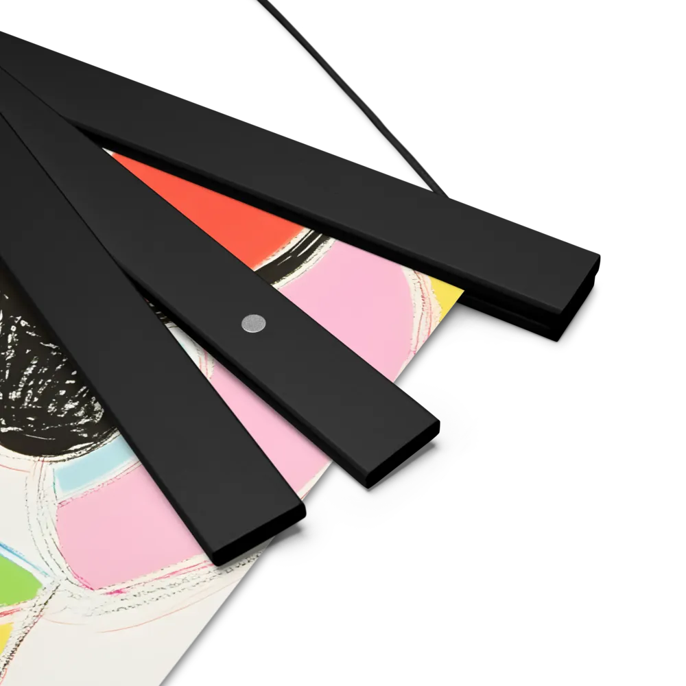 Whimsical Portrait in Colorful Abstraction | Poster With Black Wood Hanger | 10″×10″