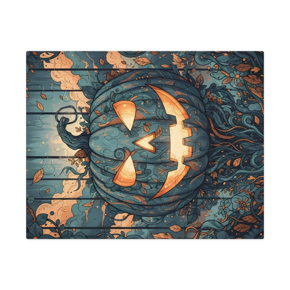 Botanical Jack-o'-Lantern 
 Jigsaw Puzzle in Tin Box