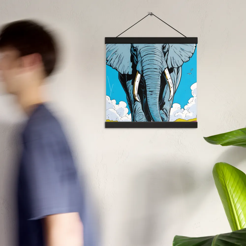 Majestic Presence: The Elephant | Poster With Black Wood Hanger | 12″×12″