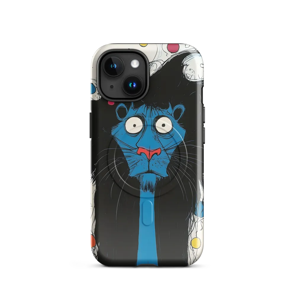Whimsical Blue Lion