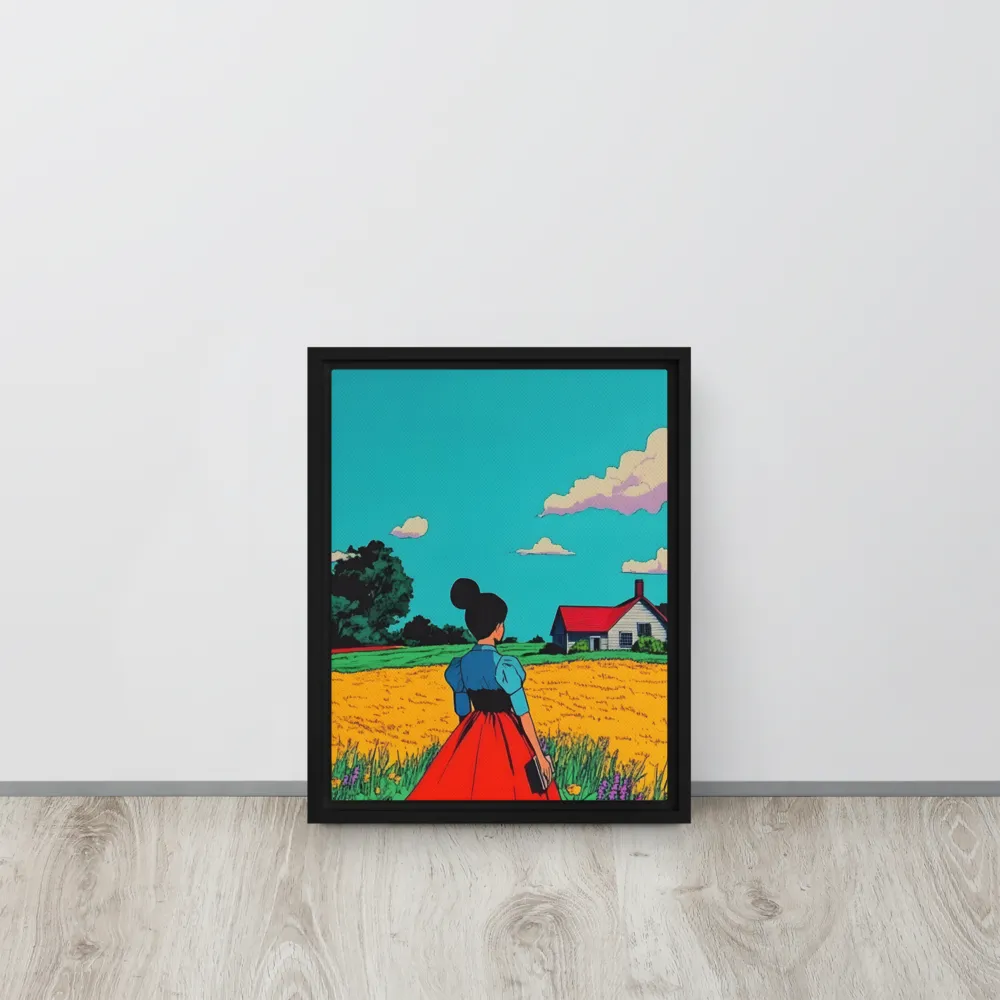 Whispers of a Sunlit Meadow | Canvas with Black Frame | 11″×14″