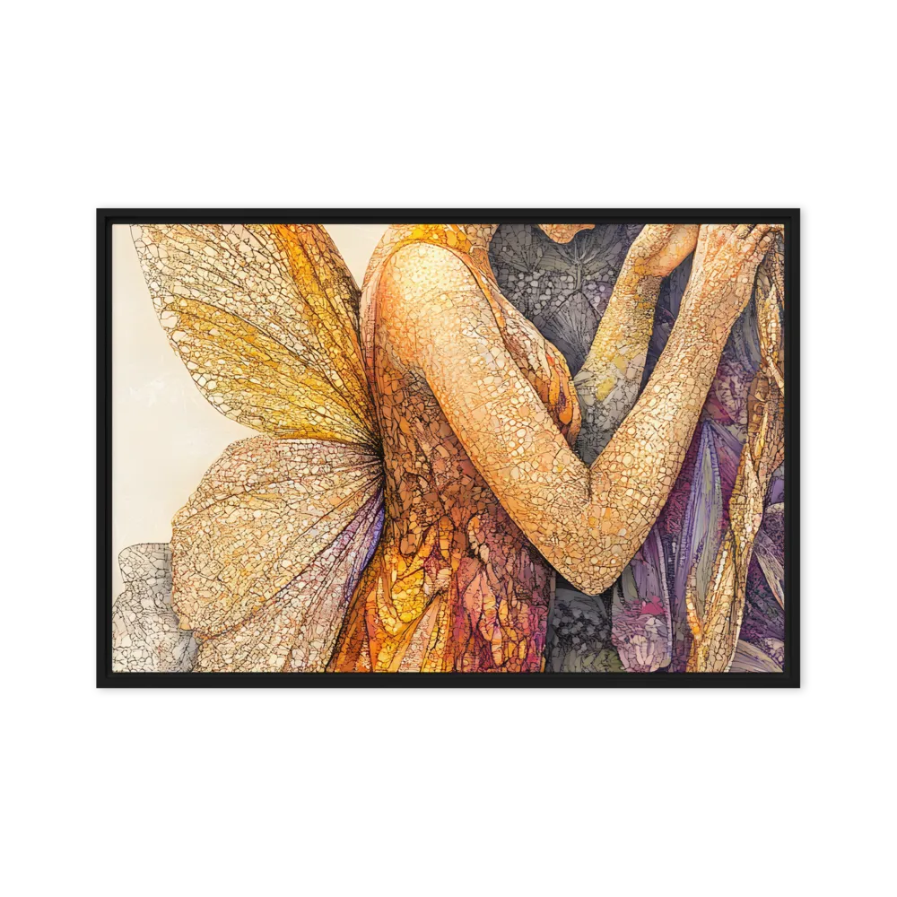 Whispers of the Frosted Meadow | Canvas with Black Frame | 24″×36″