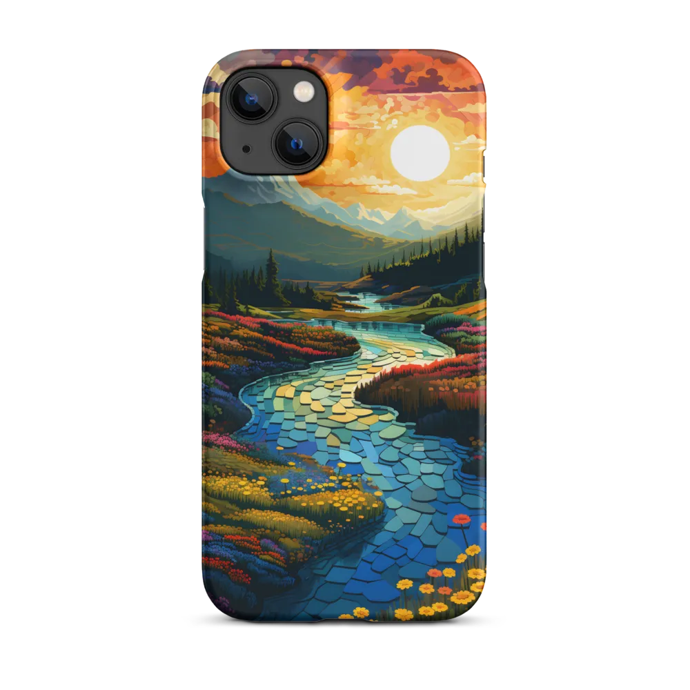 Serenity in Sunset: A Winding River's Embrace