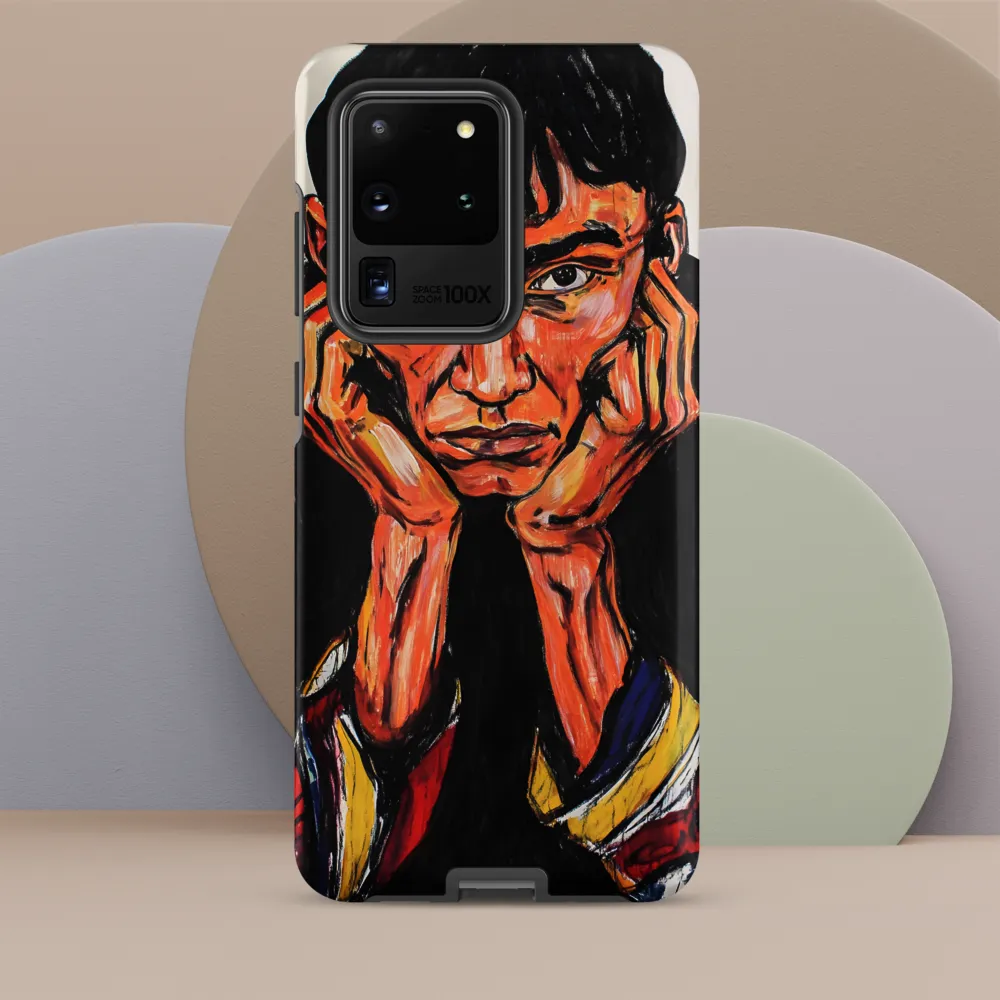 Contemplative Intensity: An Expressionist Portrait | Phone Case |  S20 Ultra | Tough Case | Matte