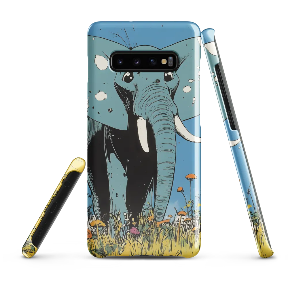 Whimsical Blue Elephant in Bloom | Phone Case |  S10 Plus | Snap Case | Glossy