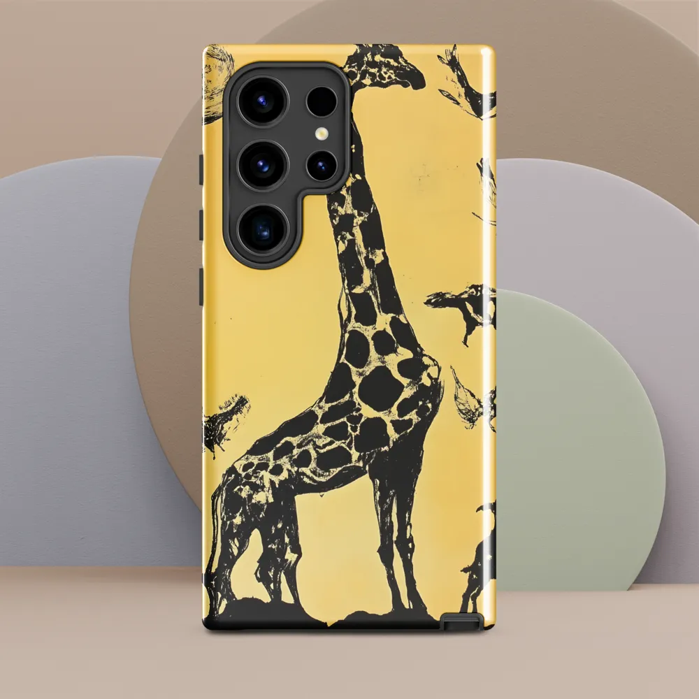 Whimsical Harmony of Giraffe and Birds