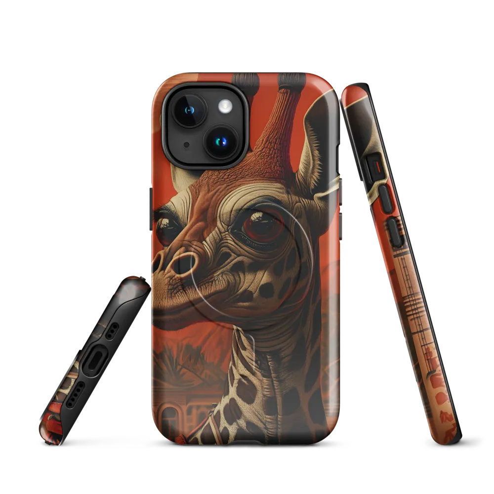 Whimsical Giraffe in an Orange Dreamscape