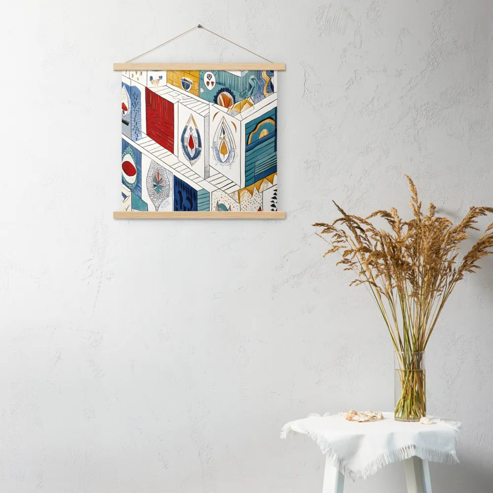 Symphony of Geometric Harmony | Poster With Oak Wood Hanger | 18″×18″