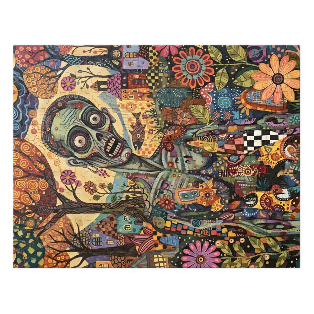 Whimsical Zombie Landscape 
 Jigsaw Puzzle in Tin Box