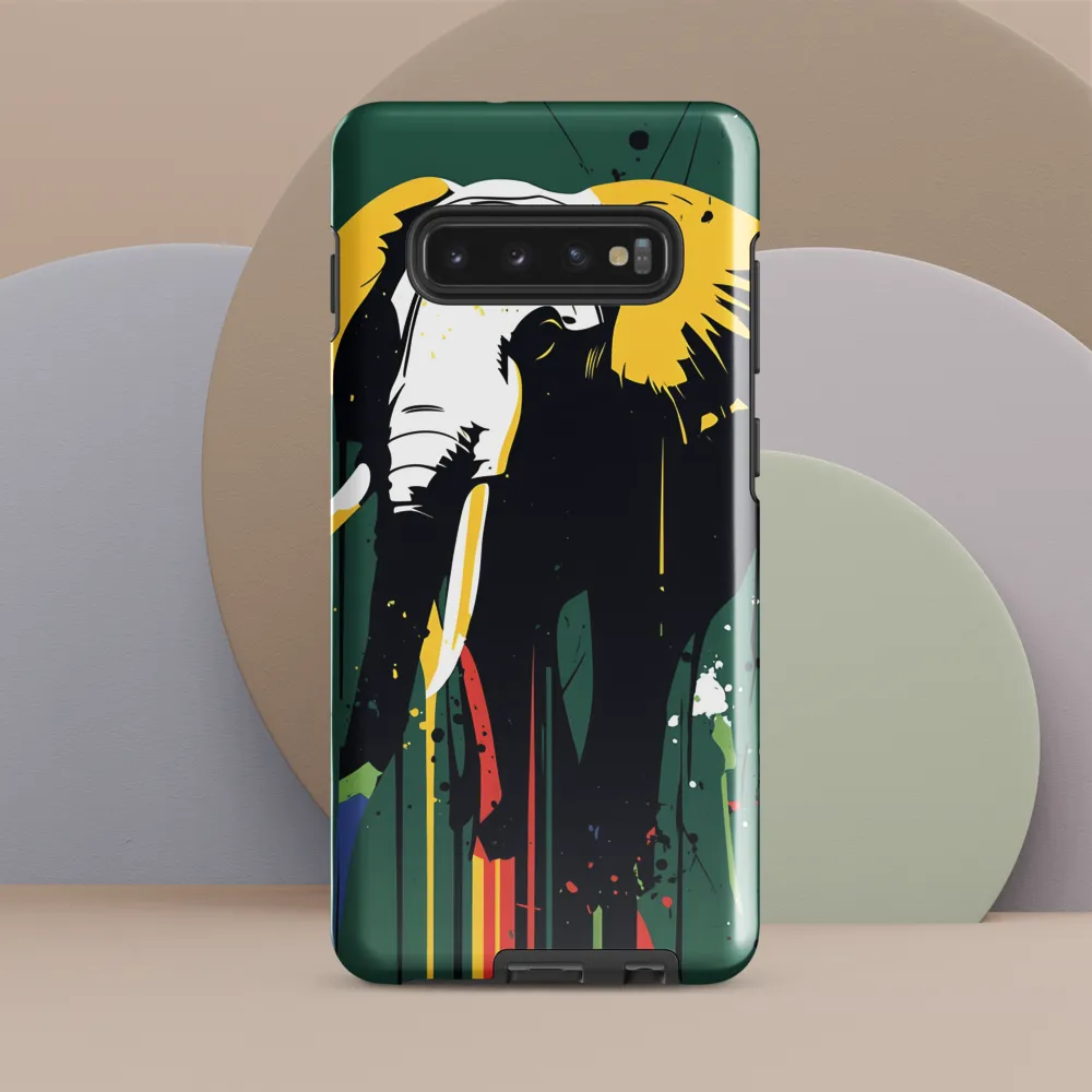 Majestic Minimalism: The Colorful Elephant | Phone Case |  S10 Plus | Tough Case | Glossy