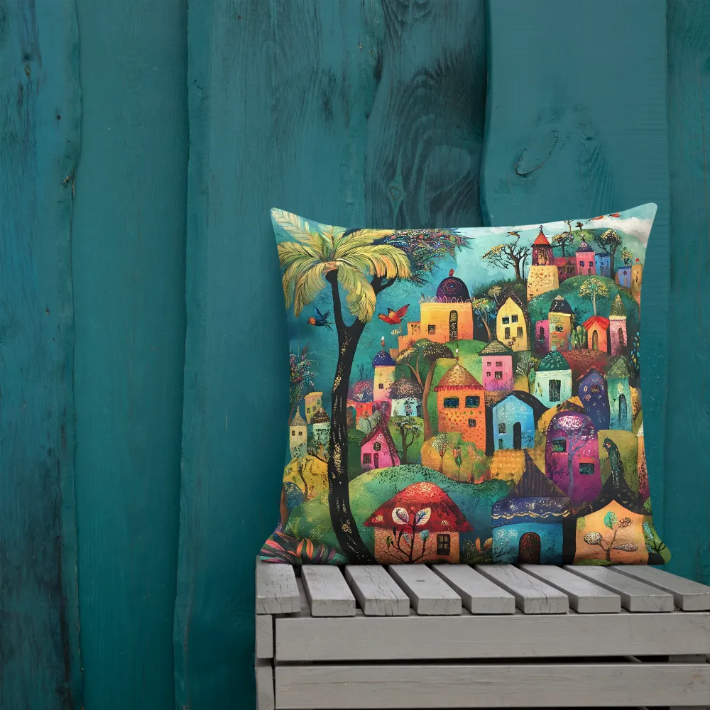 Whimsical Village Harmony | Pillow | 22″×22″