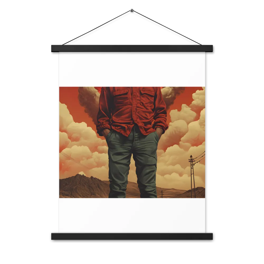 Defiant Spirit in a Surreal Landscape | Poster With Black Wood Hanger | 18″×24″