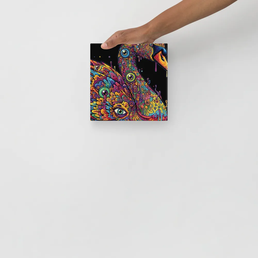 Psychedelic Swan 
 Canvas | 8″x 8″