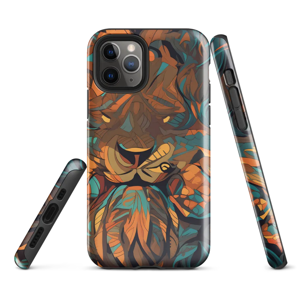 Fierce Royalty: A Geometric Exploration of Lions | Phone Case